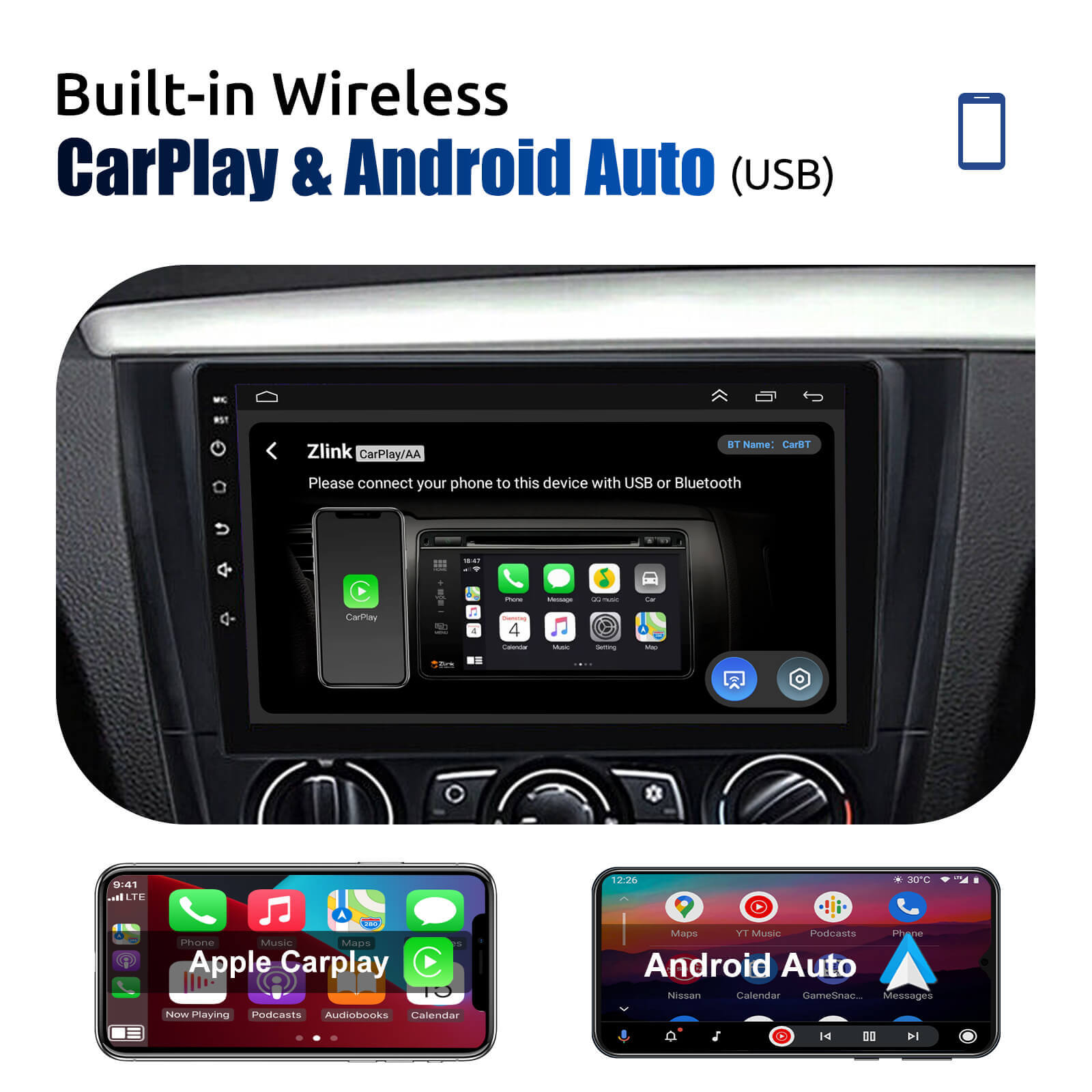 ESSGOO Car Stereo BMW 1er 9-Zoll Autoradio CarPlay Standard