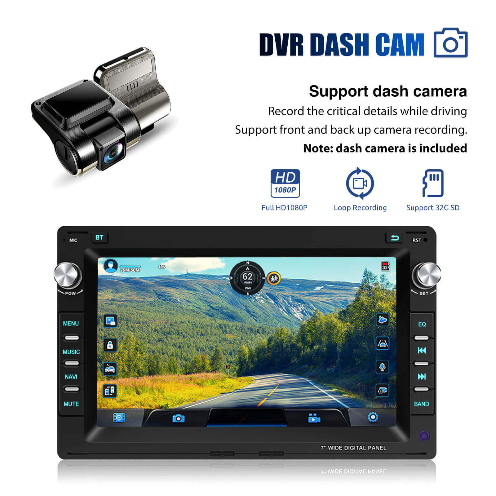 ESSGOO Car Stereo AR7001 Autoradio 7 Zoll für Golf 4
