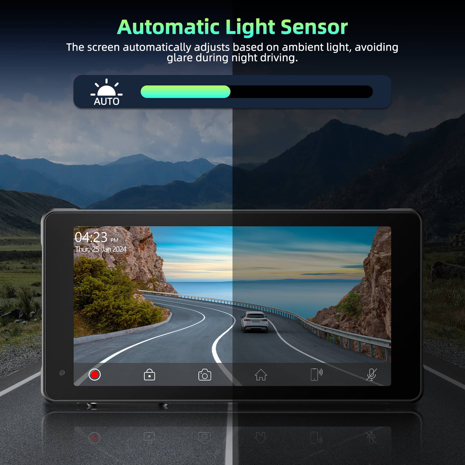 LAMTTO RC12 5,5" CarPlay-Display Motorrad mit 2K+1080P Dashcam