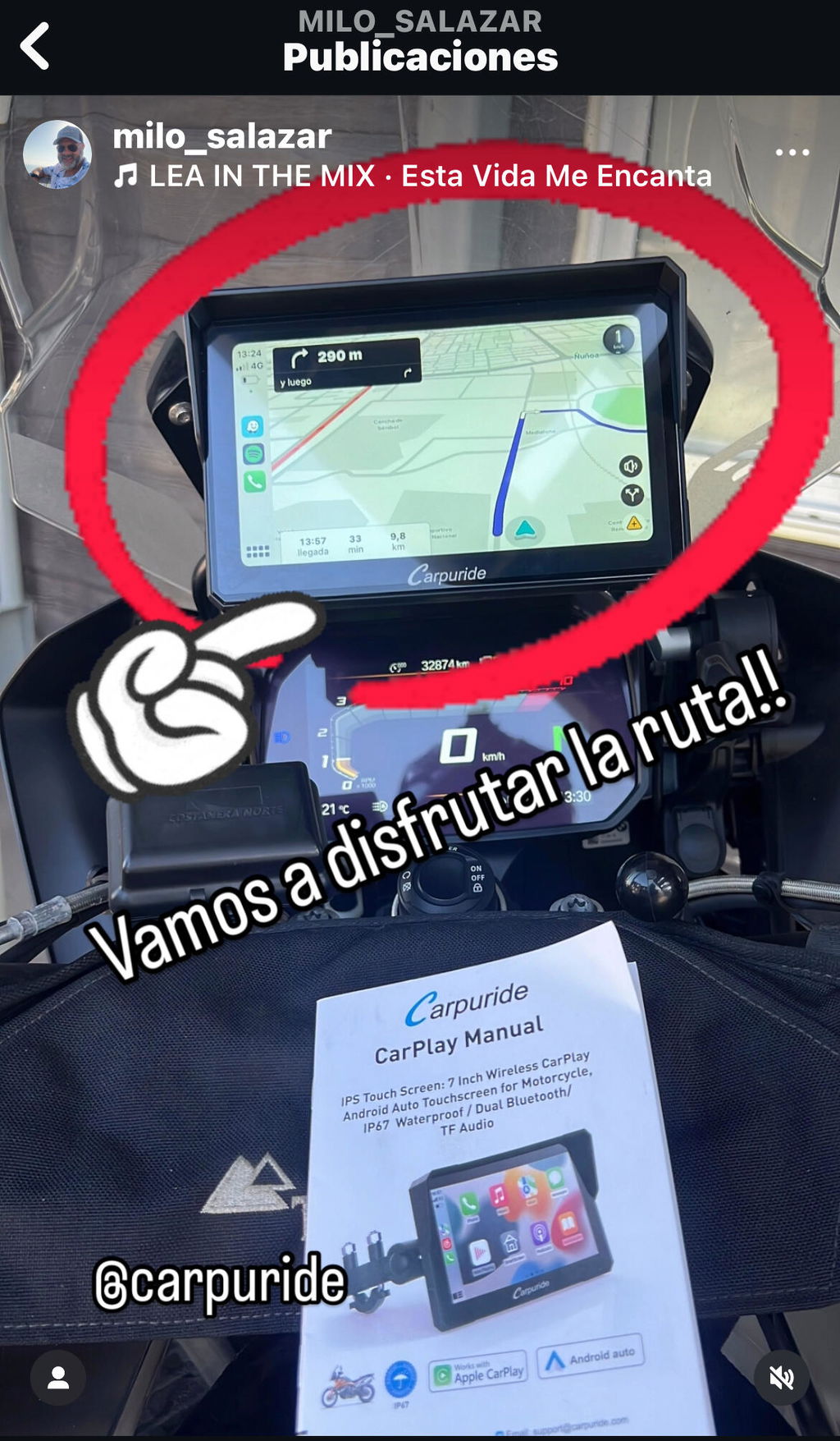 Carpuride W702B Motorrad Display CarPlay BMW Halterung 7 Zoll