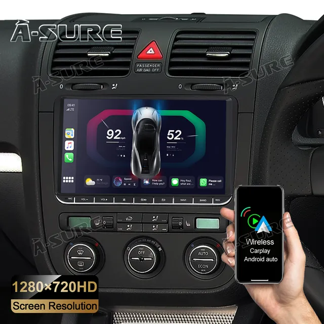 A-Sure GPS car radios Android 12 Autoradio Navi VW Golf 5 6