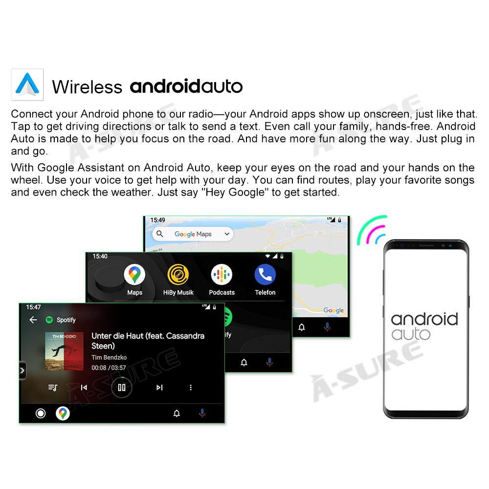 A-Sure GPS Autoradio Android 10 für Audi A4 B6 B7 32GB 4G