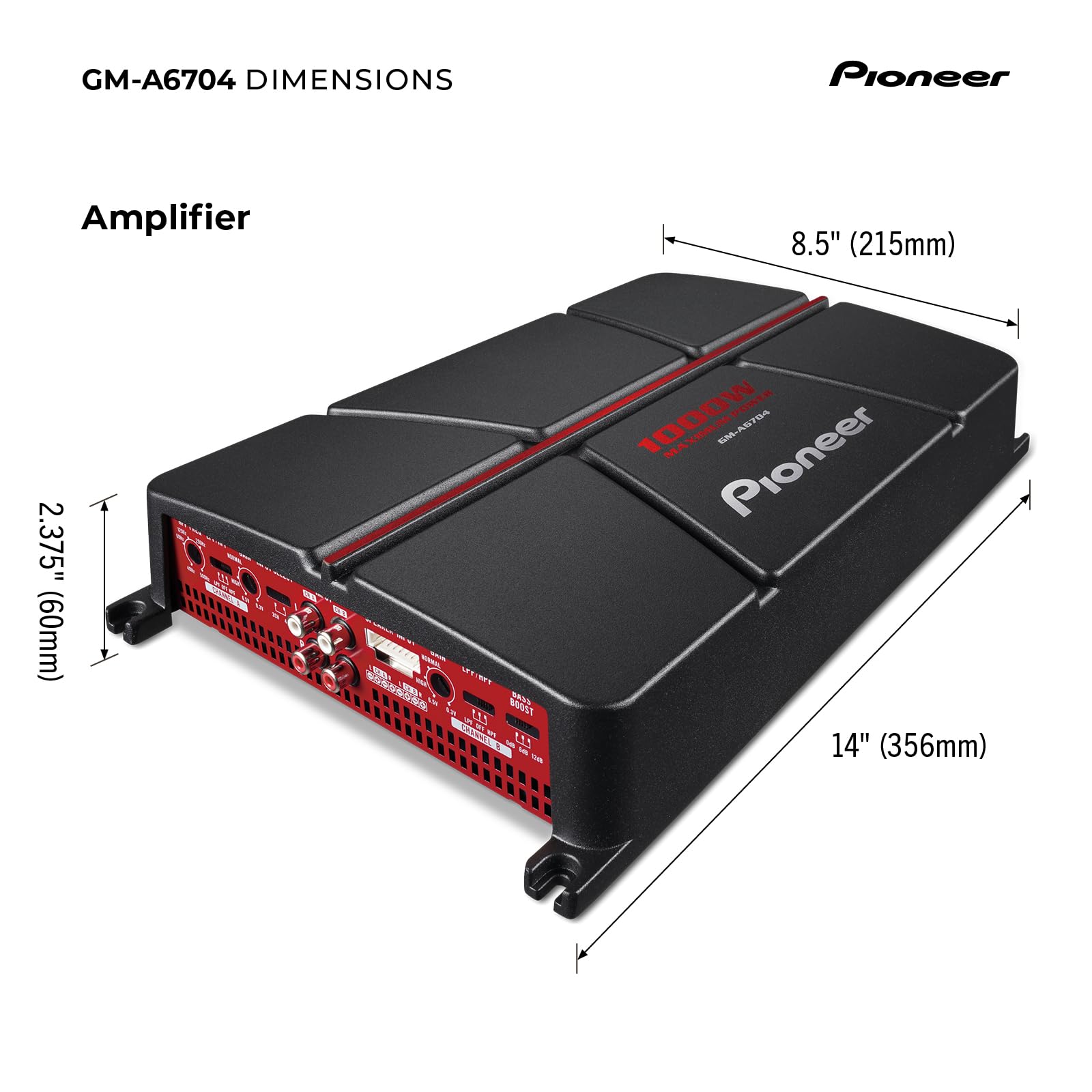 Pioneer GM-A6704 Auto-Verstärker 4-Kanal 1000W Bass-Boost