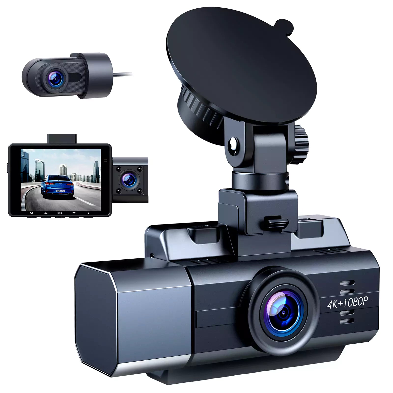 LAMTTO DC40 3-Kanal 4K Dashcam 4K+1080P+1080P mit IR Nachtsicht