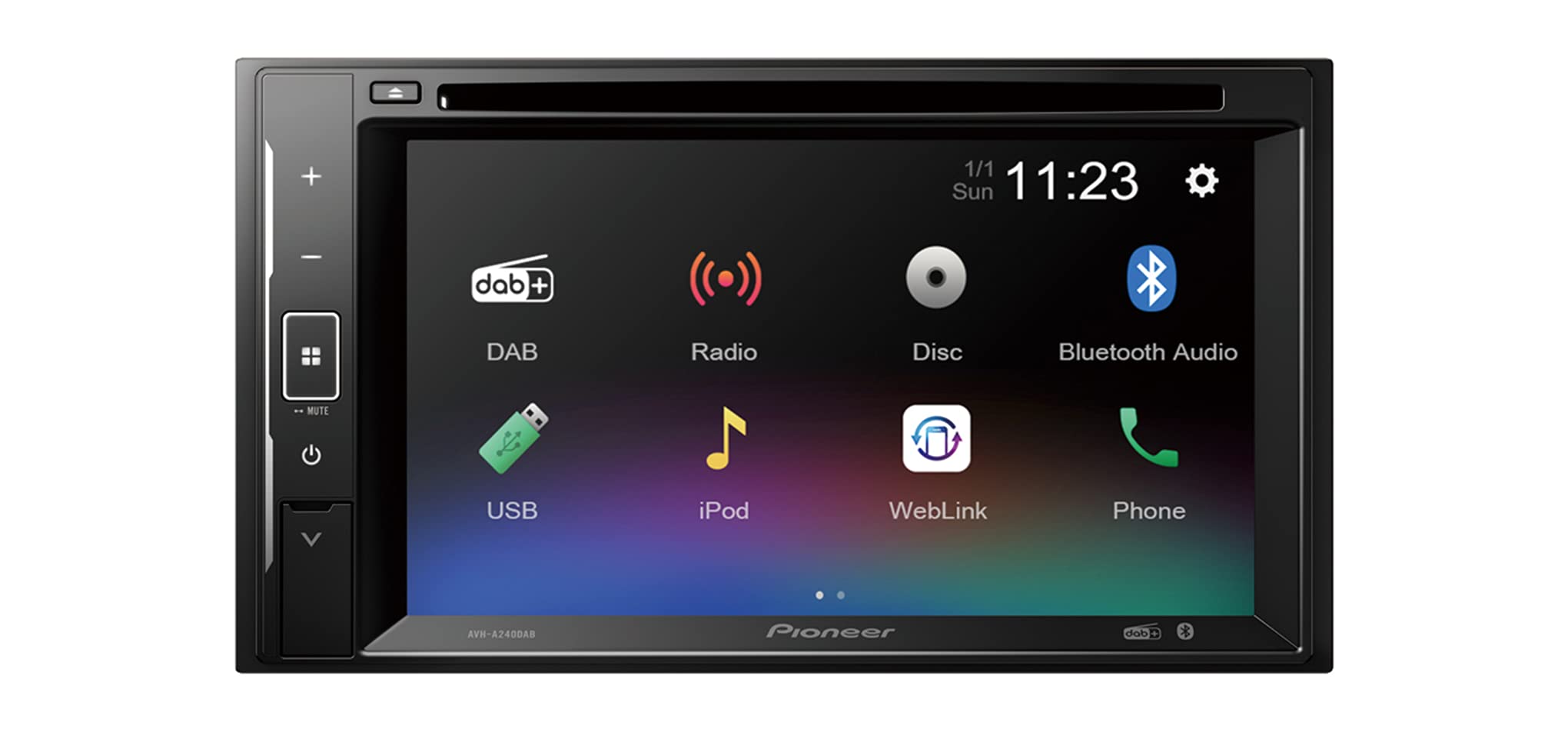 Pioneer AVH-A240DAB Autoradio 2-DIN DVD Touch DAB+ Bluetooth