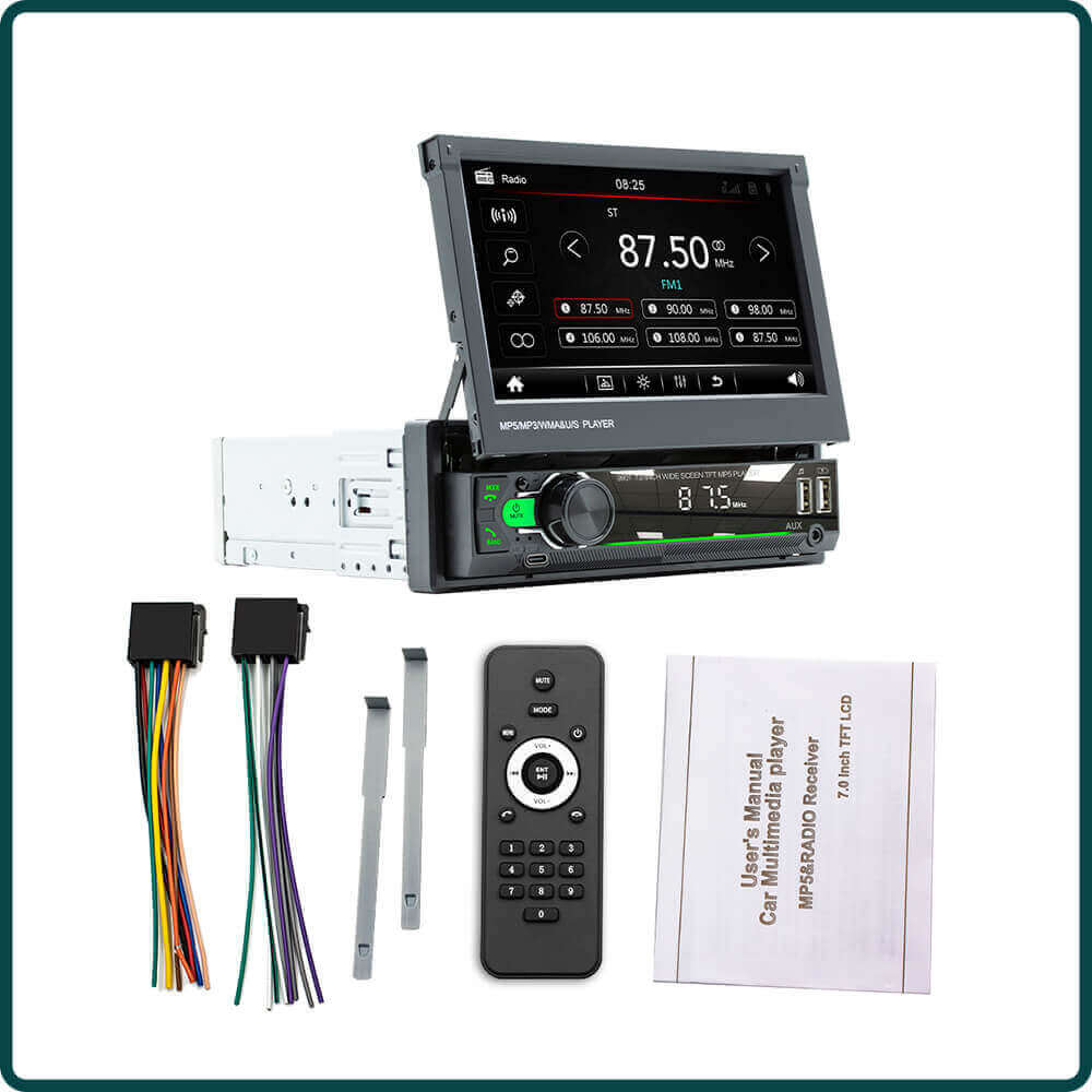 ESSGOO Car Stereo 9901 Autoradio 1-DIN 7 Zoll ausfahrbar