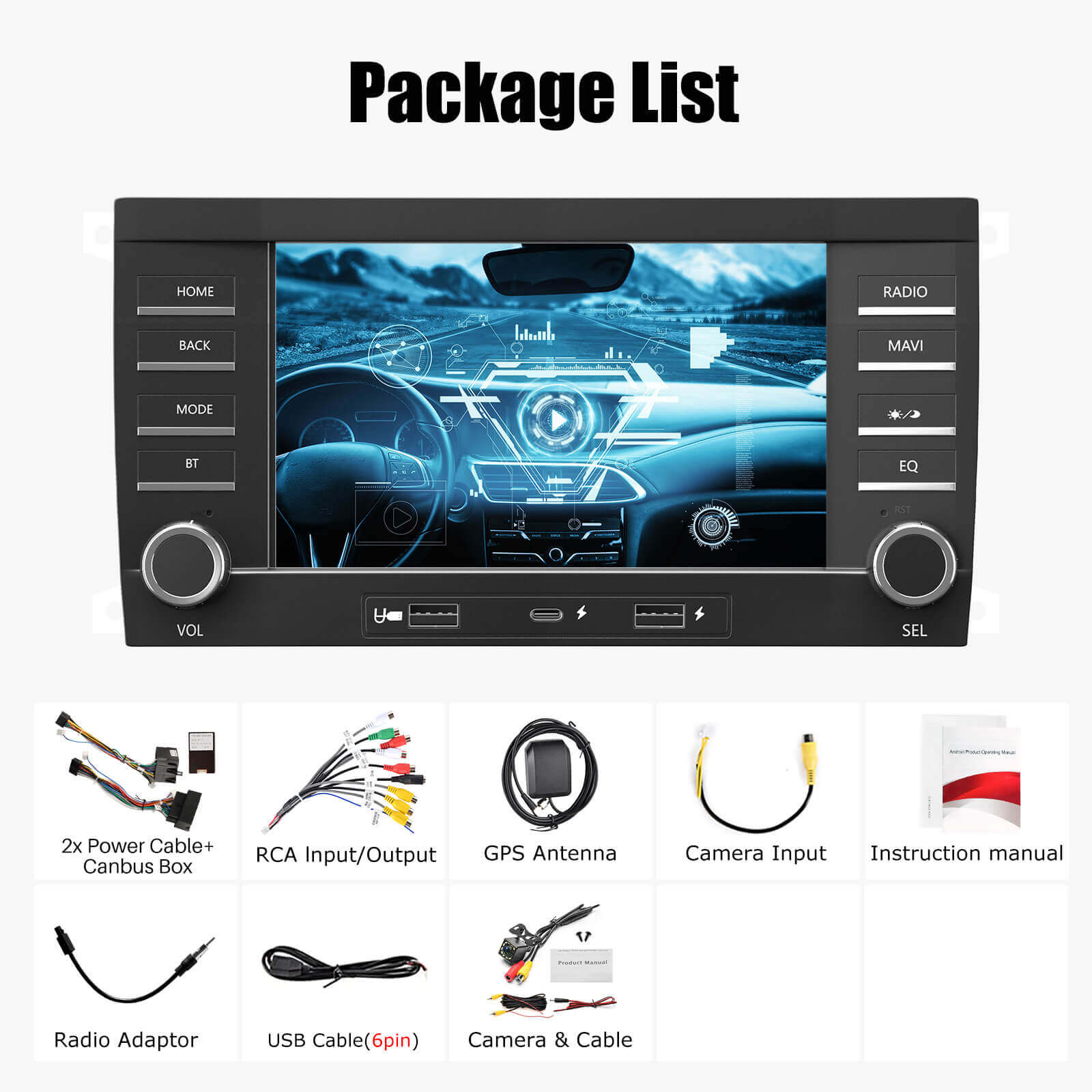 ESSGOO Car Stereo AR7001 Autoradio Porsche Cayenne 7 Zoll
