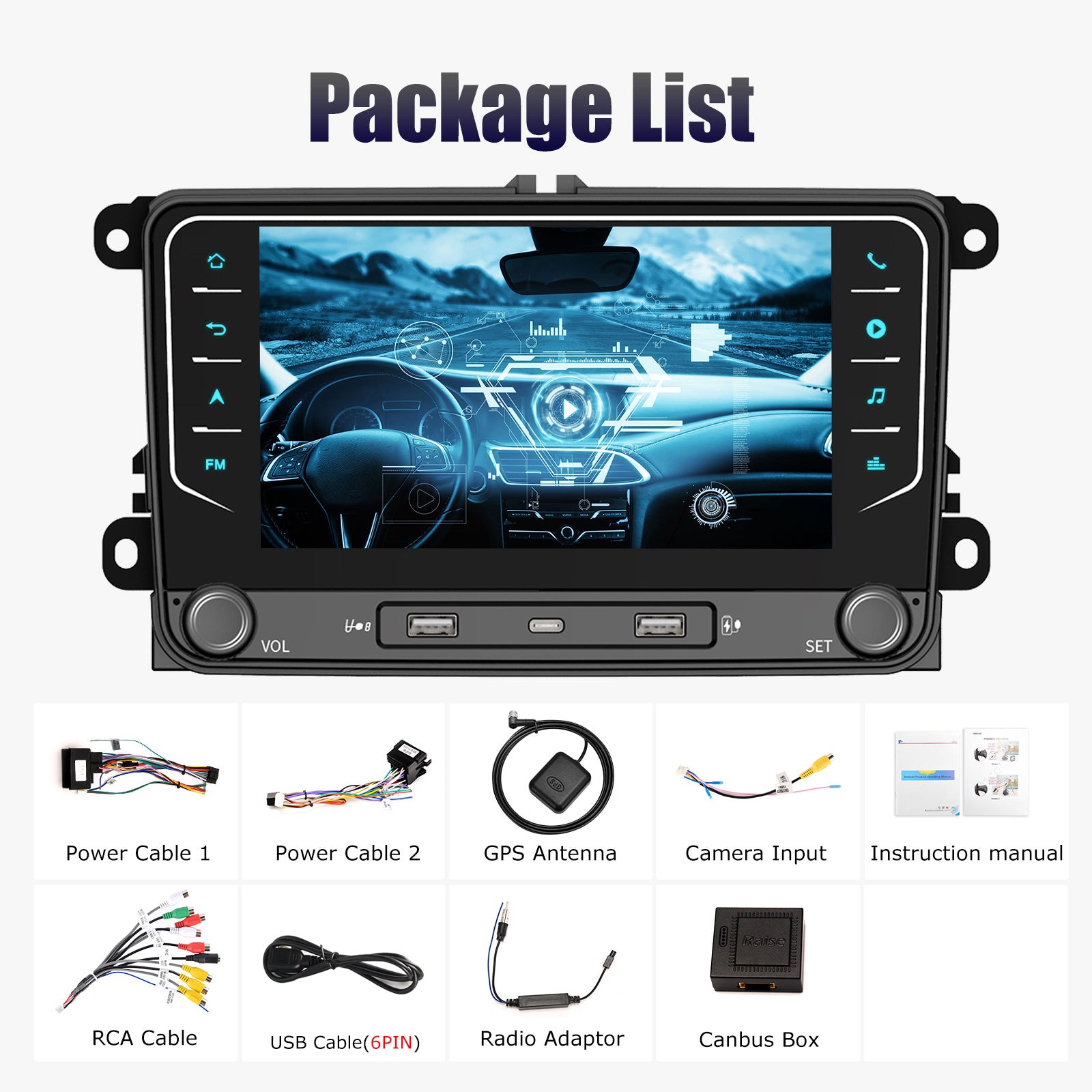 ESSGOO Car Stereo AR7002-7021D Autoradio 7 Zoll Android 16 für VW