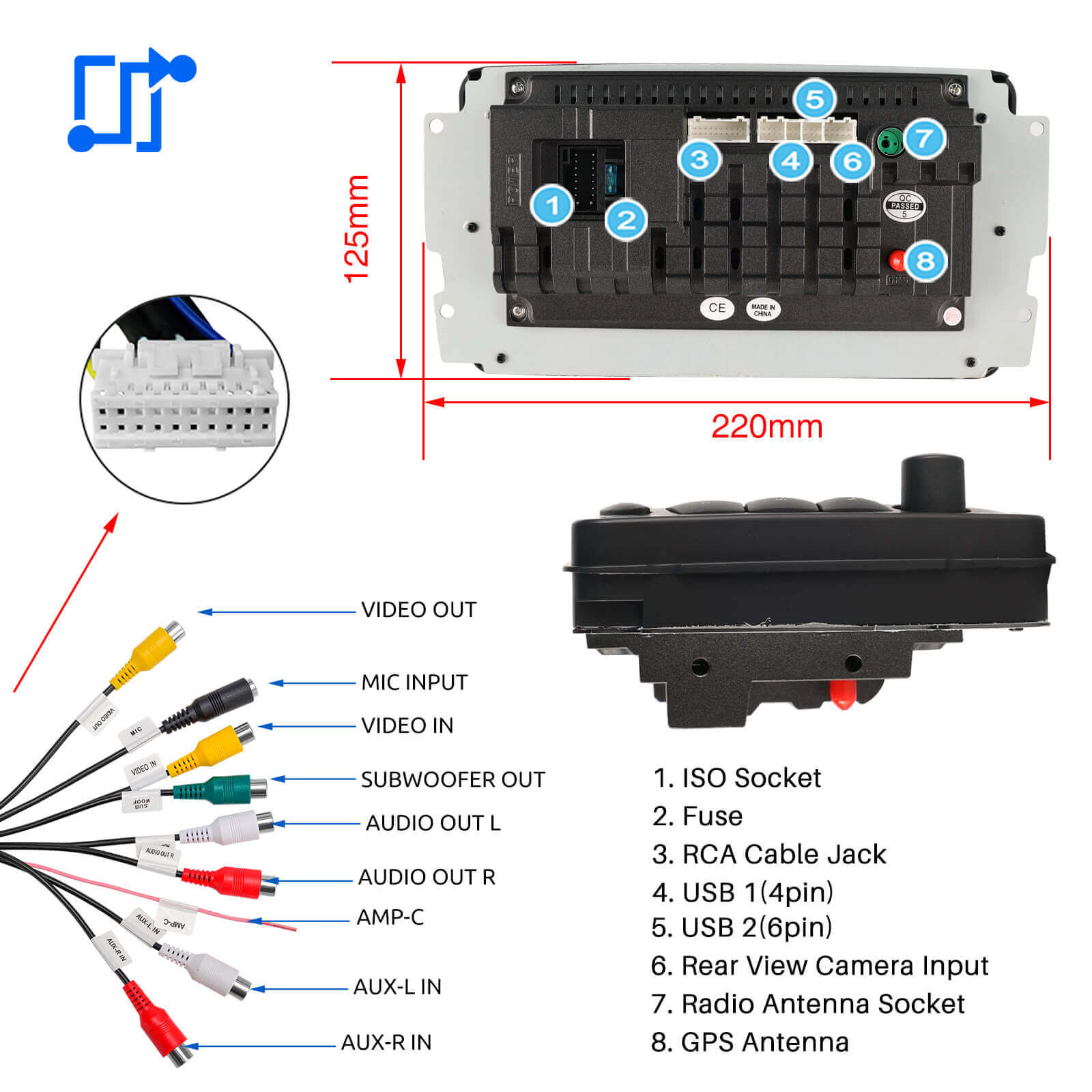 ESSGOO Car Stereo AR7001 Autoradio für Mercedes W209 2002-2010