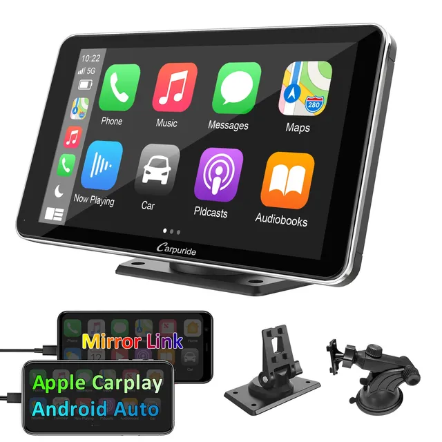 Carpuride Car Smart Stereo 7-Zoll Display Silber CarPlay