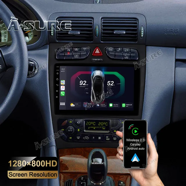 A-Sure Autoradio Mercedes C-Klasse W203 2+32GB Android 12