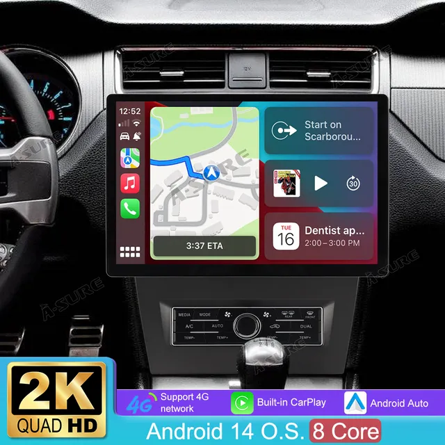 A-Sure GPS Autoradio Ford Mustang 13,1" 4+64GB 2K CarPlay