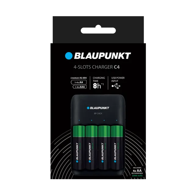 Blaupunkt BL-C4 Batterieladegerät AA AAA USB Standard