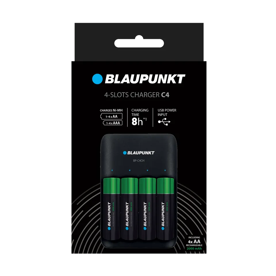 Blaupunkt BL-C4 Ladegerät AA AAA 4-fach USB