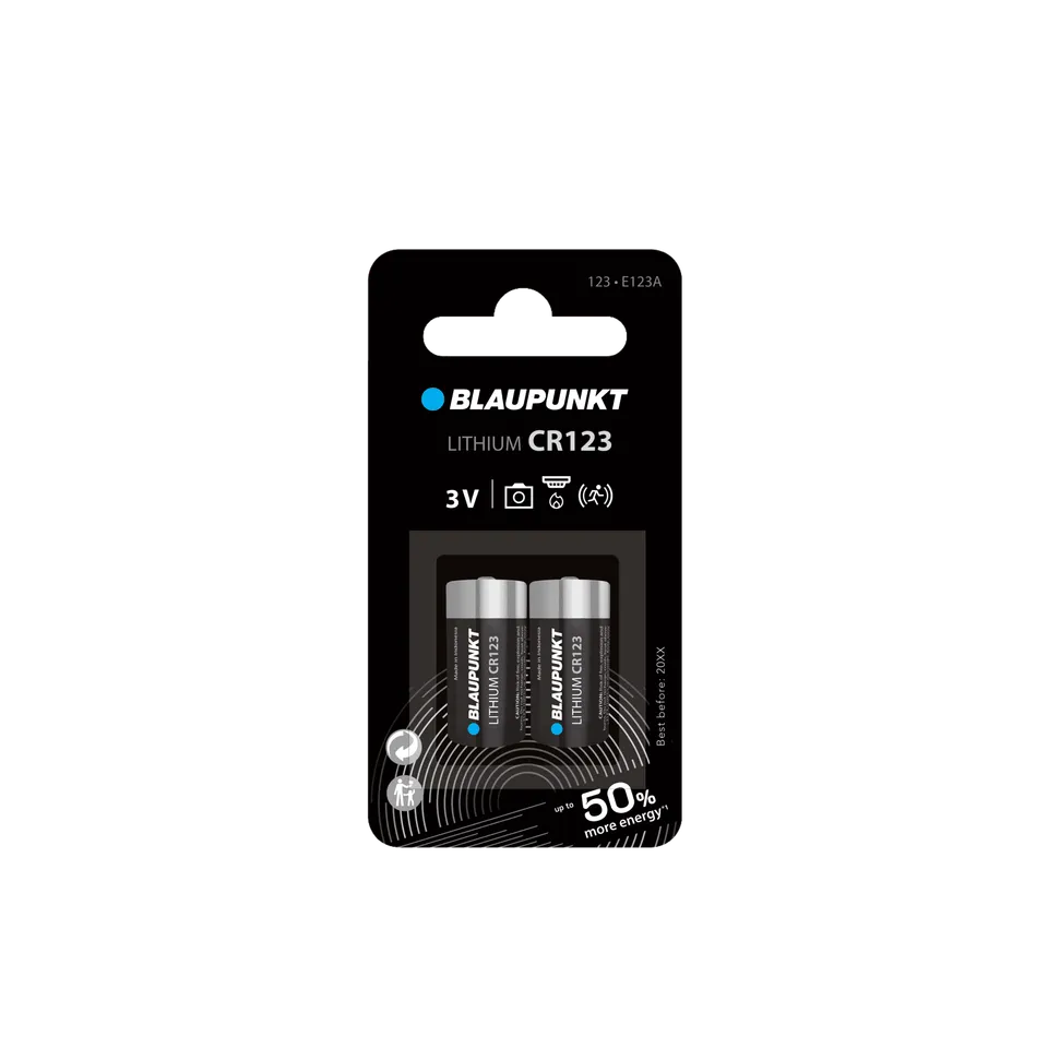 Blaupunkt CR123 Lithium Batterie zylindrisch Kamera Rauchmelder