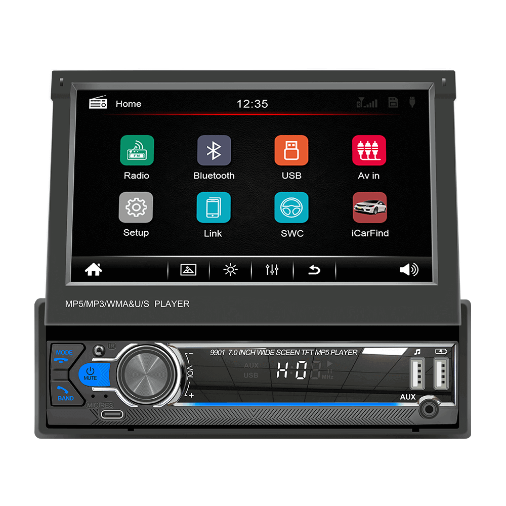 ESSGOO Car Stereo 9901 Autoradio 1-DIN 7 Zoll ausfahrbar