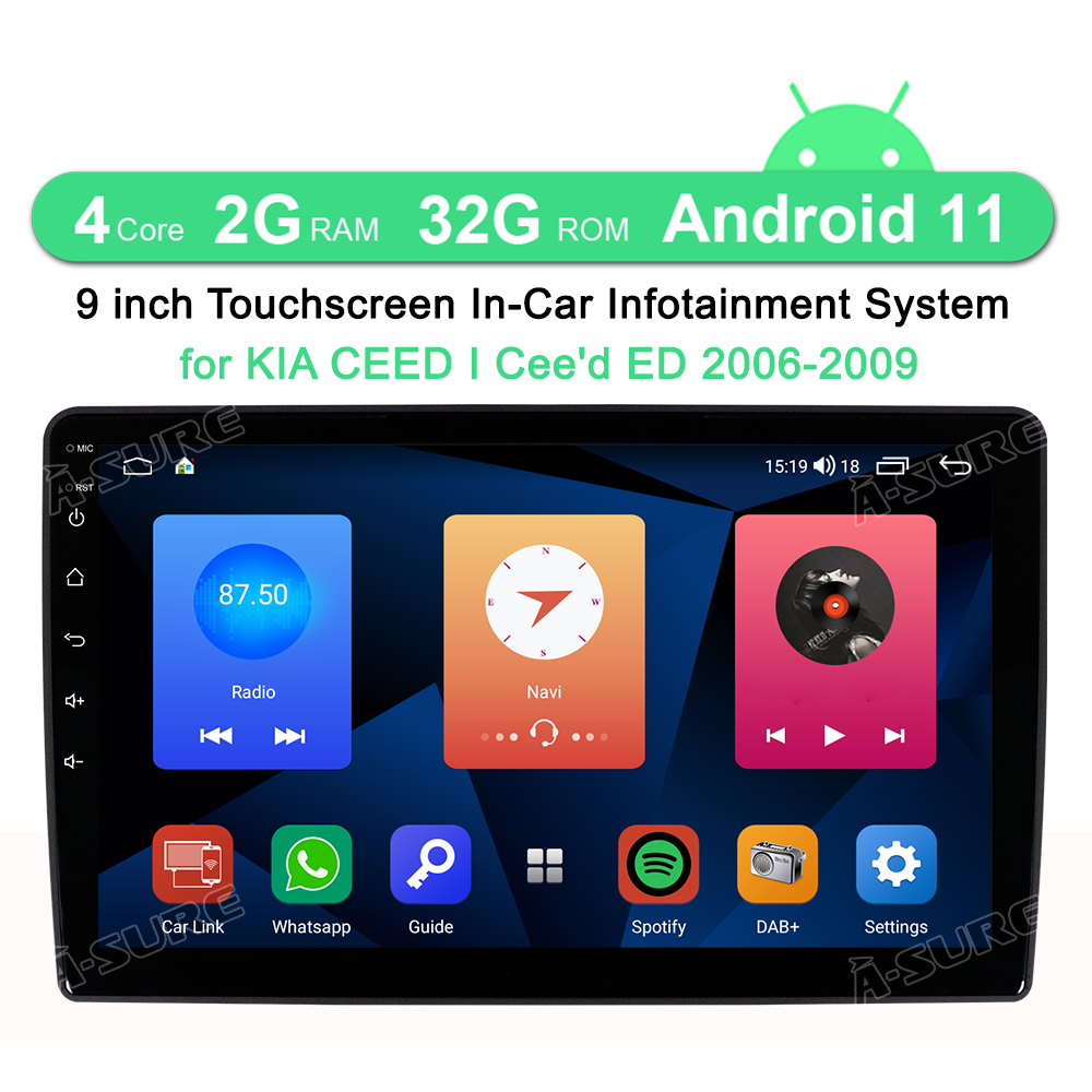 A-Sure GPS Kia Ceed 2006-2009 Autoradio 2+32GB CarPlay