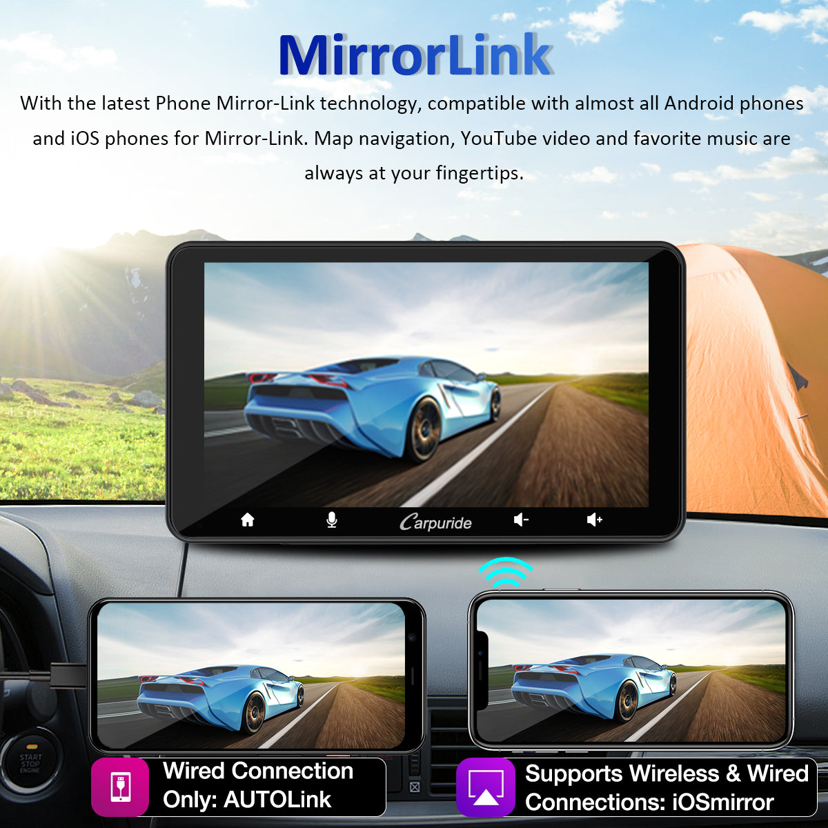 Carpuride W708 Car Smart Stereo Carplay-Display 7 Zoll Lenkradsteuerung