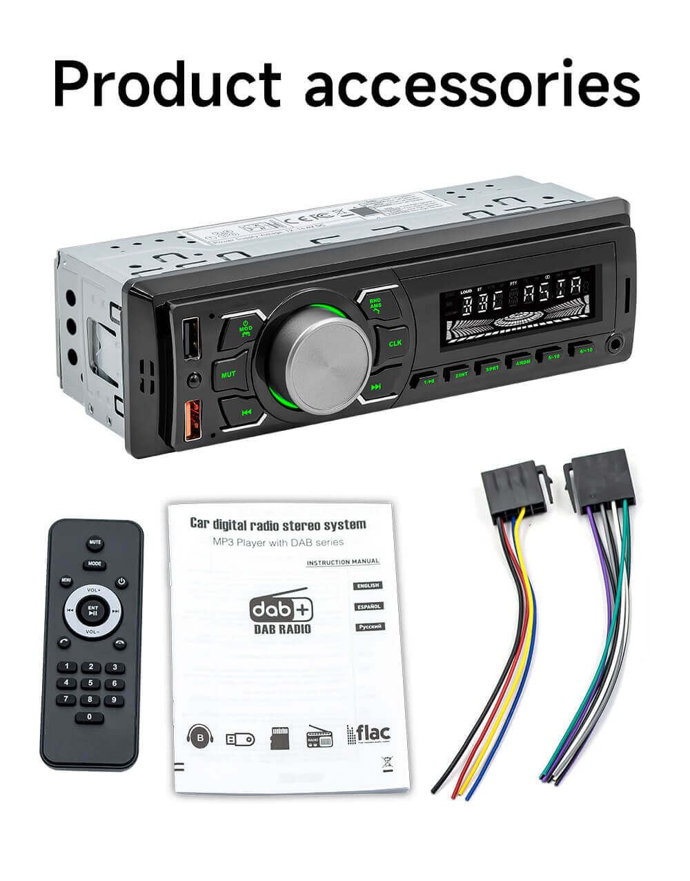 ESSGOO Car Stereo M15 1-DIN Autoradio DAB+ Bluetooth