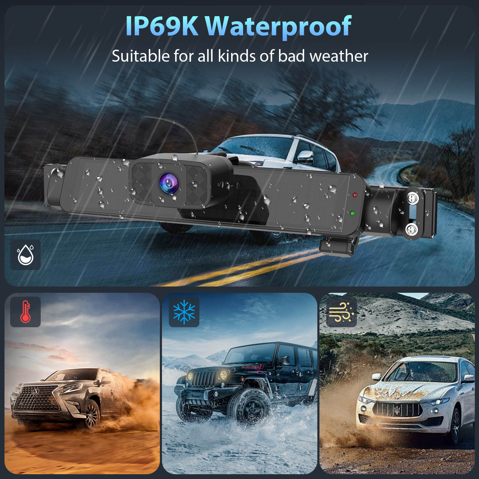 Carpuride Accessories WF02 Rückkamera Solar Kabellos HD