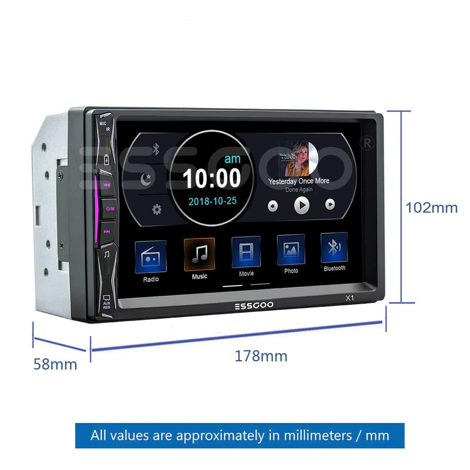ESSGOO Car Stereo X1 Doppel-DIN Autoradio mit Kamera