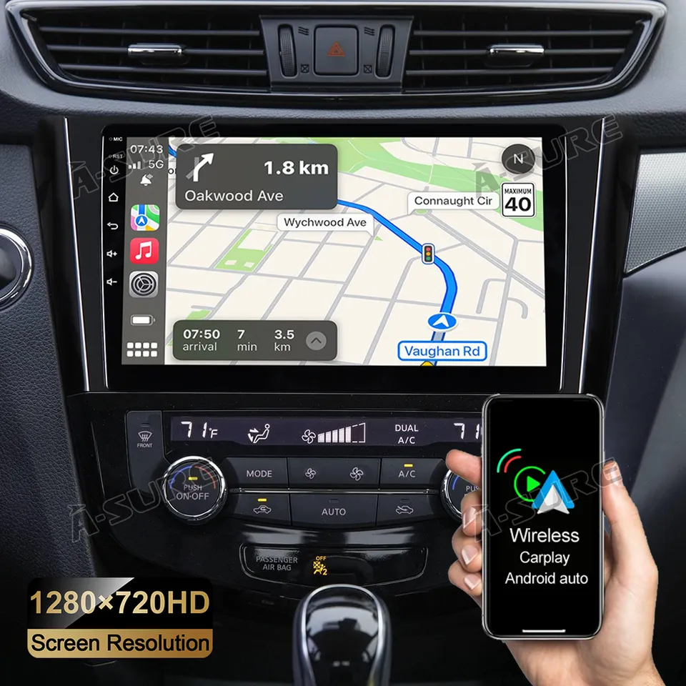 A-Sure GPS car radios Autoradio für Nissan Qashqai X-Trail 10,1 Zoll