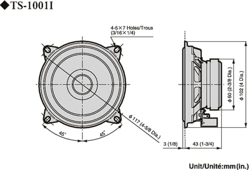 Pioneer TS-1001I 10 cm Autolautsprecher Set 110W mit Gitter