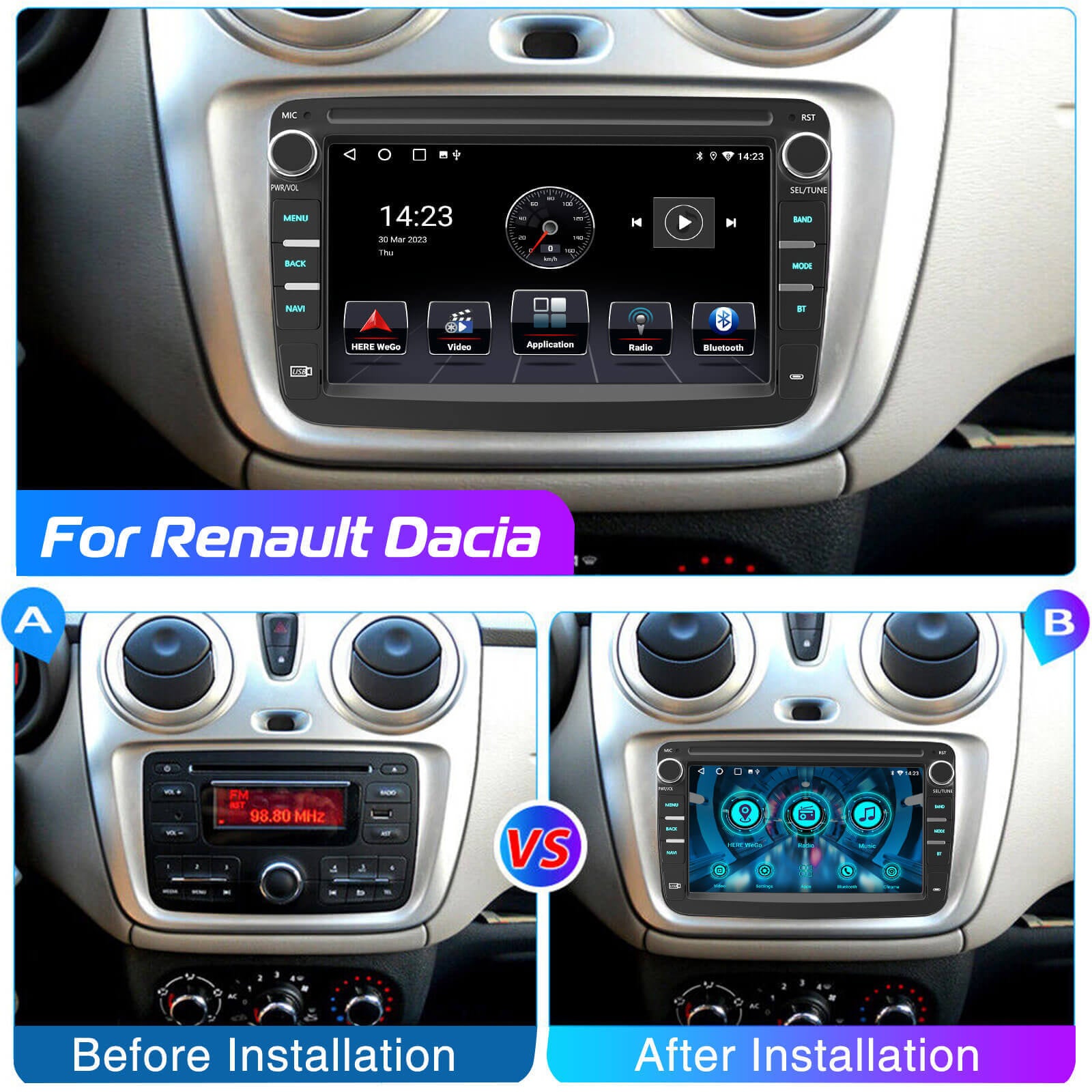 ESSGOO AR7001 7 Zoll Autoradio Android 15 für Renault Dacia