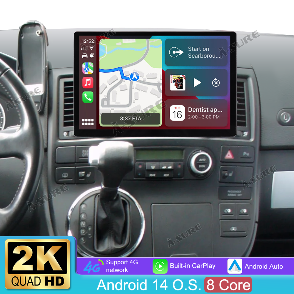 A-Sure GPS car radios VW T5 Multivan Autoradio 13,1 Zoll 4+64GB CarPlay