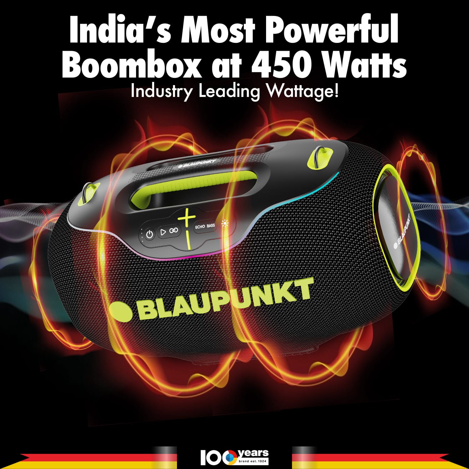 Blaupunkt Atomik Knightz 45K Boombox 450W mit Mikrofon