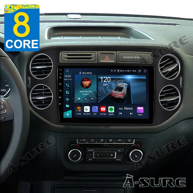 A-Sure GPS 4+64GB Autoradio VW Tiguan Golf Plus CarPlay DAB+