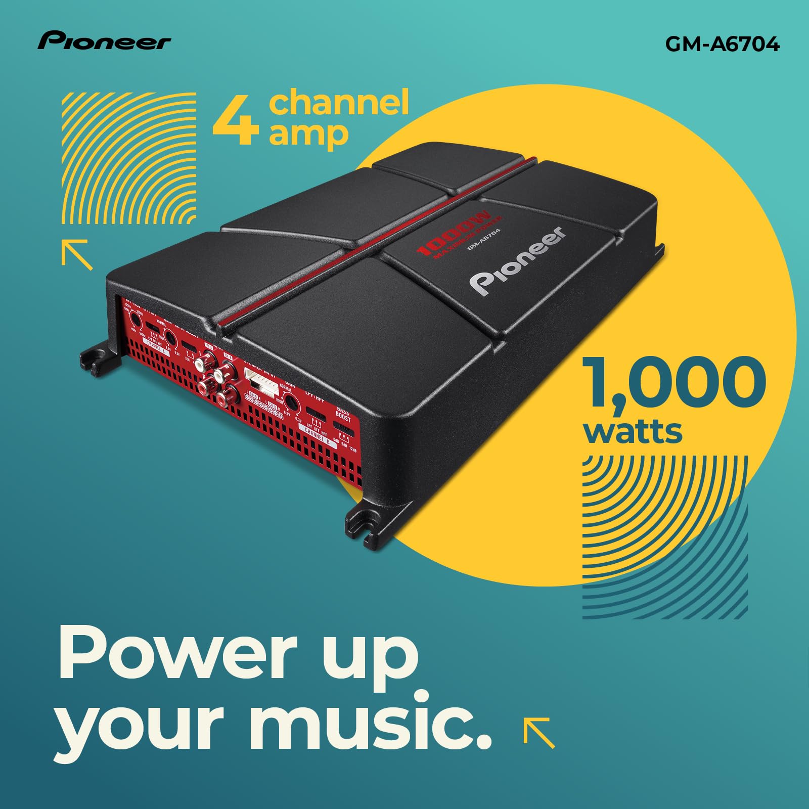 Pioneer GM-A6704 Auto-Verstärker 4-Kanal 1000W Bass-Boost