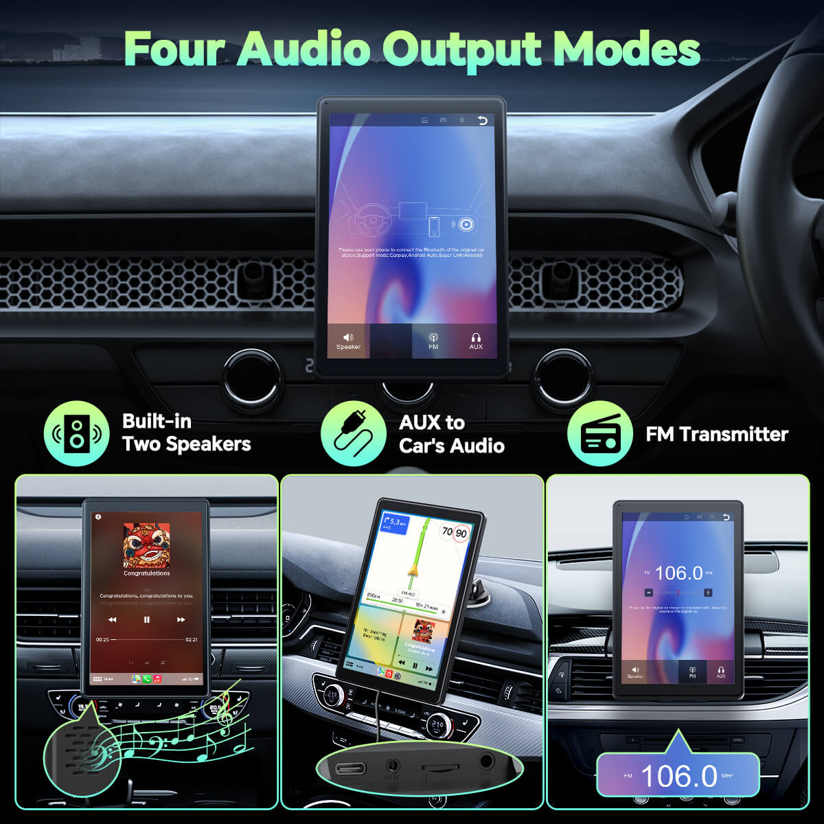 LAMTTO RC17 CarPlay-Display 8 Zoll Smart mit Halterung