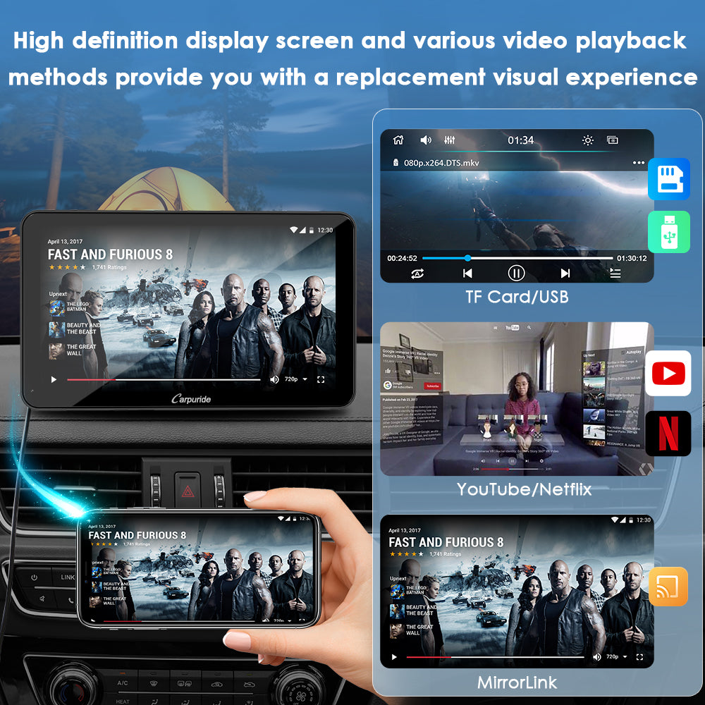 Carpuride Car Smart Stereo W701 Plus CarPlay-Display 7 Zoll