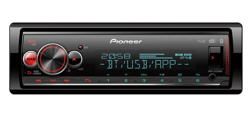 Pioneer MVH-S520DAB Autoradio 1-DIN DAB+ Bluetooth Antenne RGB