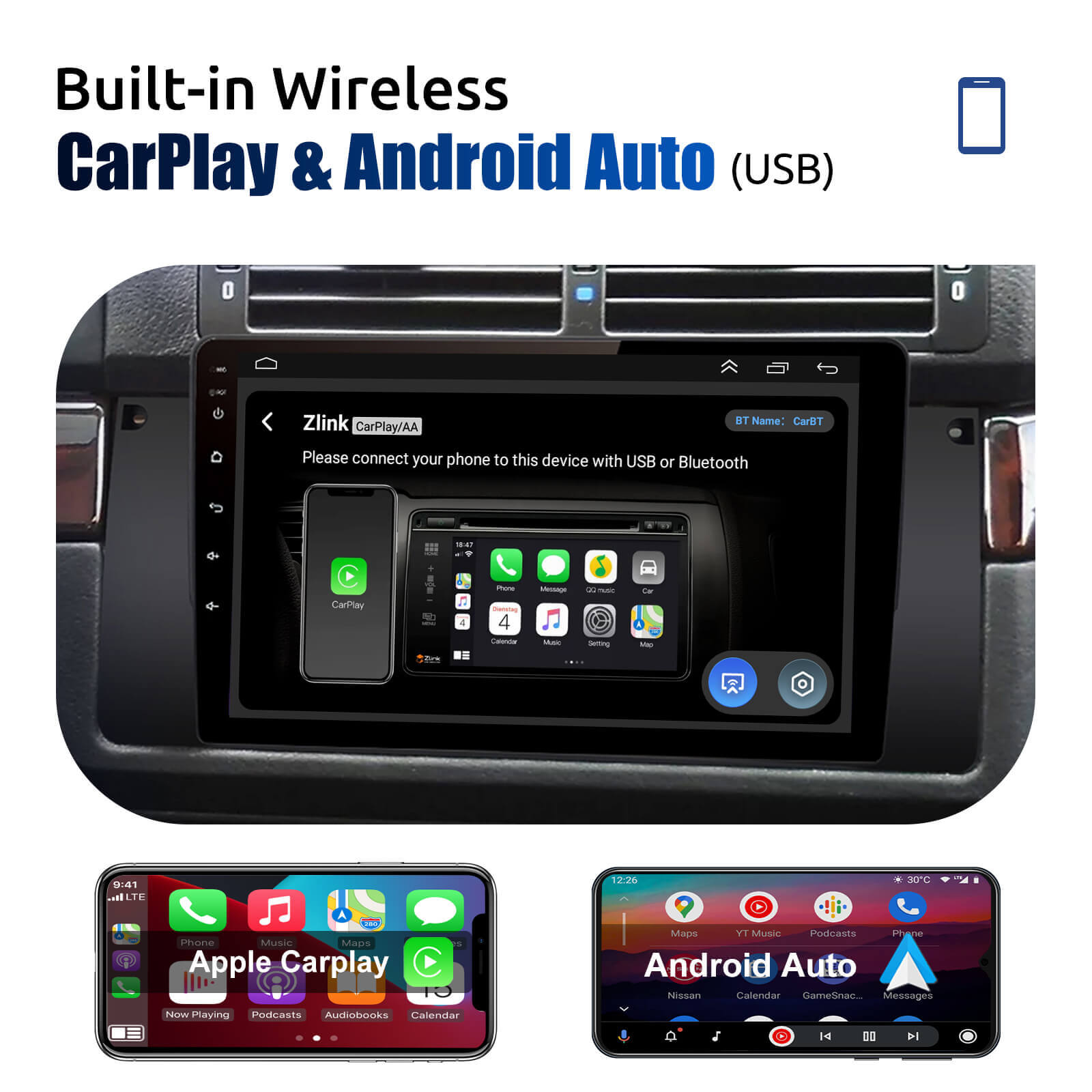 ESSGOO BMW E39 Autoradio 9 Zoll CarPlay Android Auto