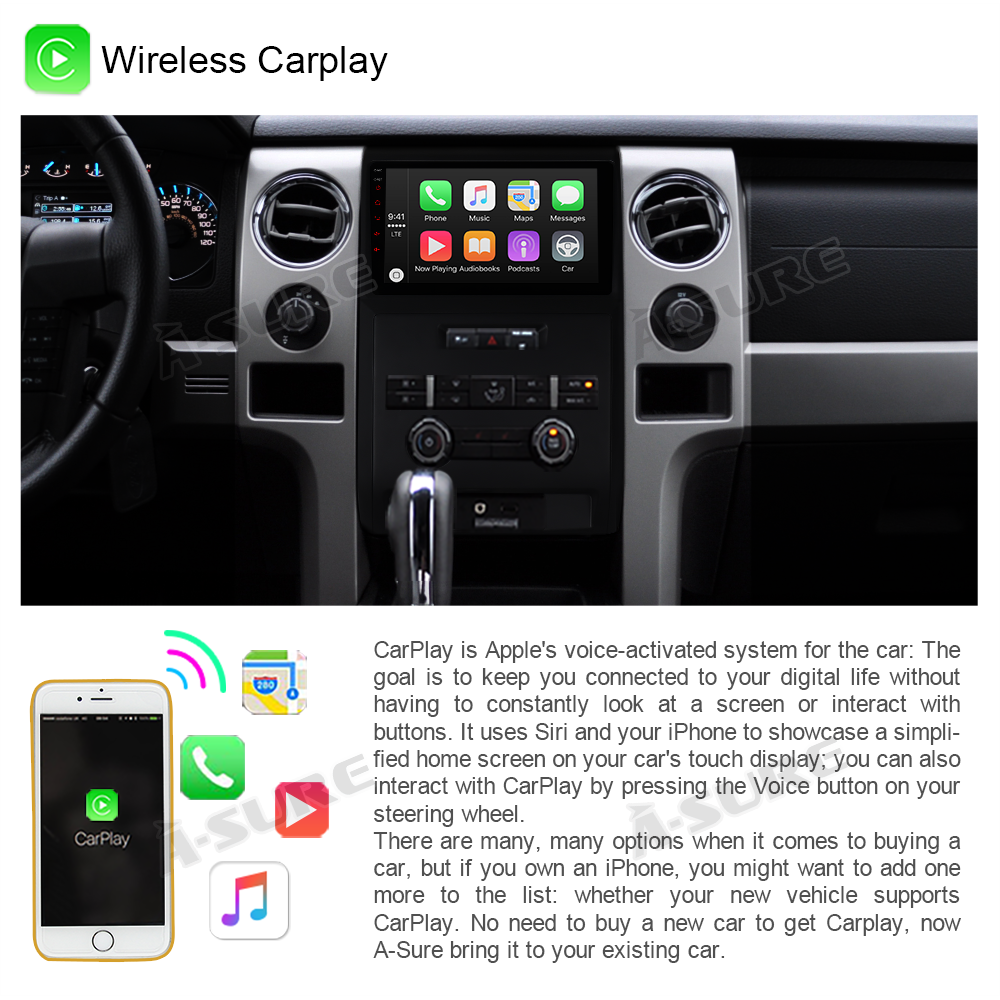 A-Sure Ford F-150 Autoradio 9 Zoll 2+32GB Carplay