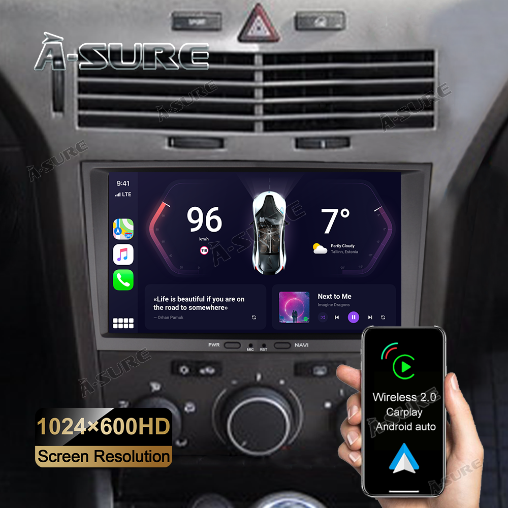A-Sure GPS Opel Astra Corsa Autoradio 8 Zoll 2+32GB Android 14
