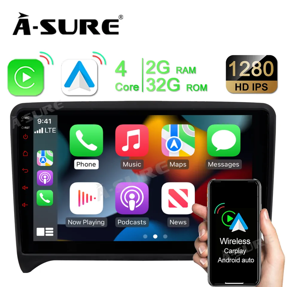 A-Sure GPS Autoradio Audi TT 9 Zoll 2+32GB CarPlay