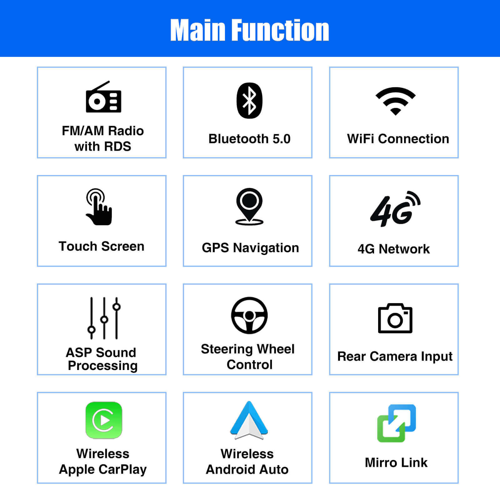 ESSGOO AR7001 7 Zoll 2-DIN Autoradio mit CarPlay Standard