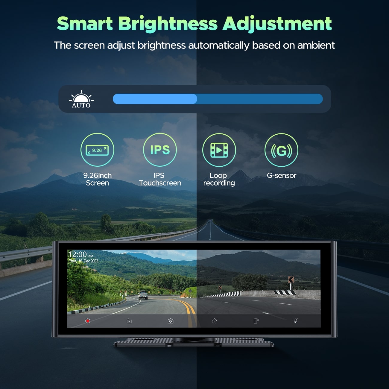 LAMTTO Carplay RC14 9,26 Zoll CarPlay-Display 4K Dashcam