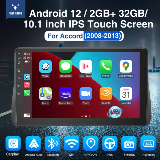 ESSGOO Car Stereo 10 Zoll Android Autoradio für Accord 2008-2013