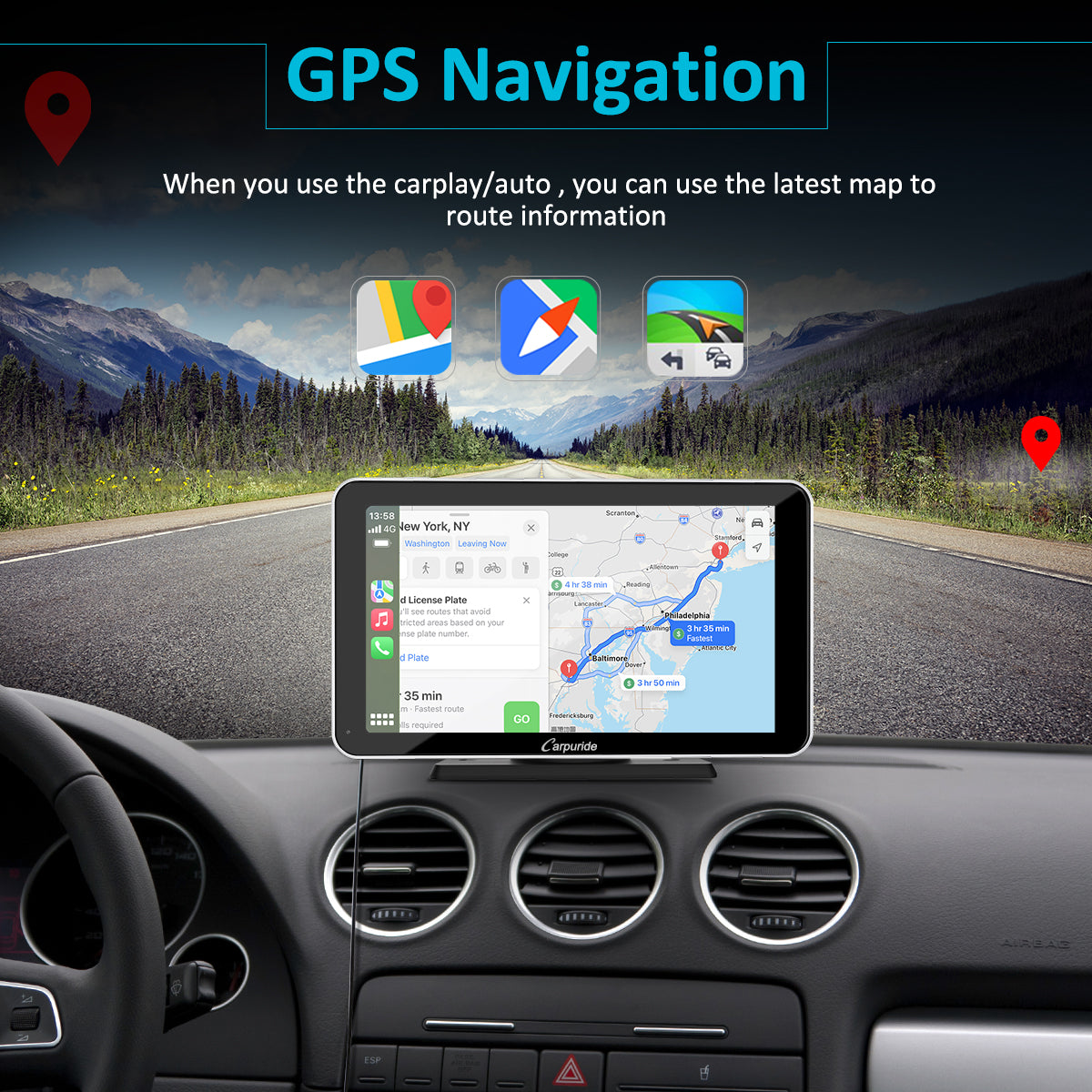 Carpuride Car Smart Stereo 7-Zoll Display Silber CarPlay