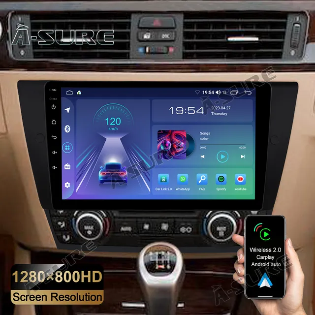 A-Sure GPS Autoradio BMW E90 E91 9 Zoll 2+32GB Android 12