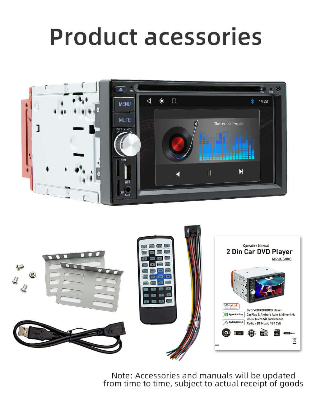 ESSGOO Car Stereo S4800 2-DIN Autoradio CD DVD GPS