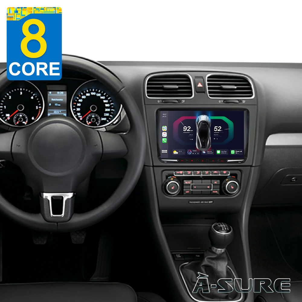 A-Sure GPS Autoradio 9 Zoll 4+64GB Android 13 für VW Golf