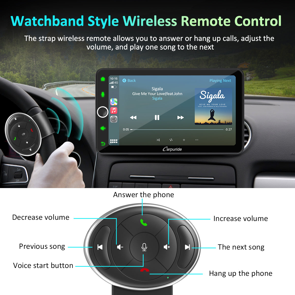 Carpuride W706 Autoradio 7 Zoll CarPlay mit Lenkradsteuerung