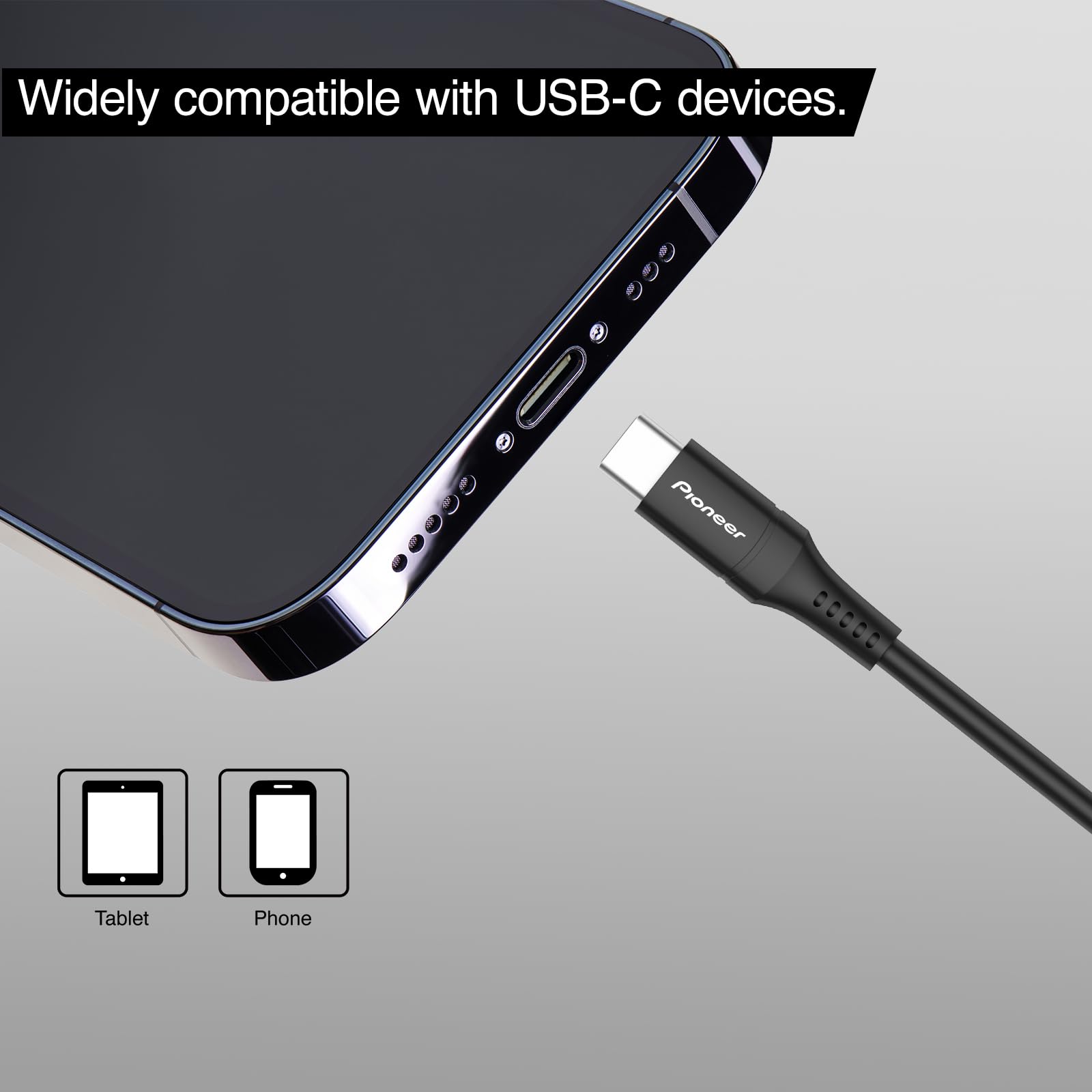 Pioneer CD-U5110AC USB-A Kabel 1m Silikon 15W Auto