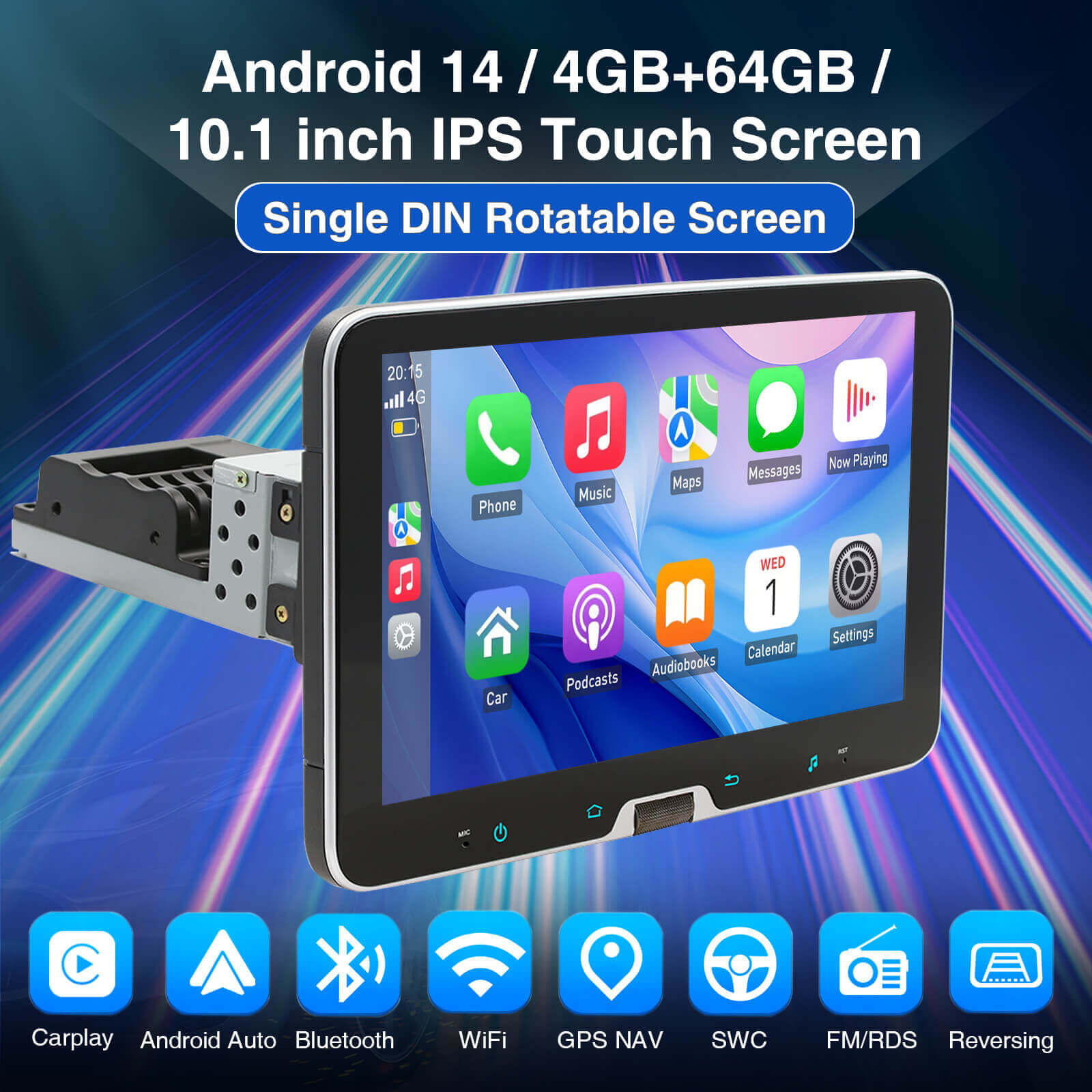 ESSGOO AR1001 Single DIN Autoradio MP5 Player Display