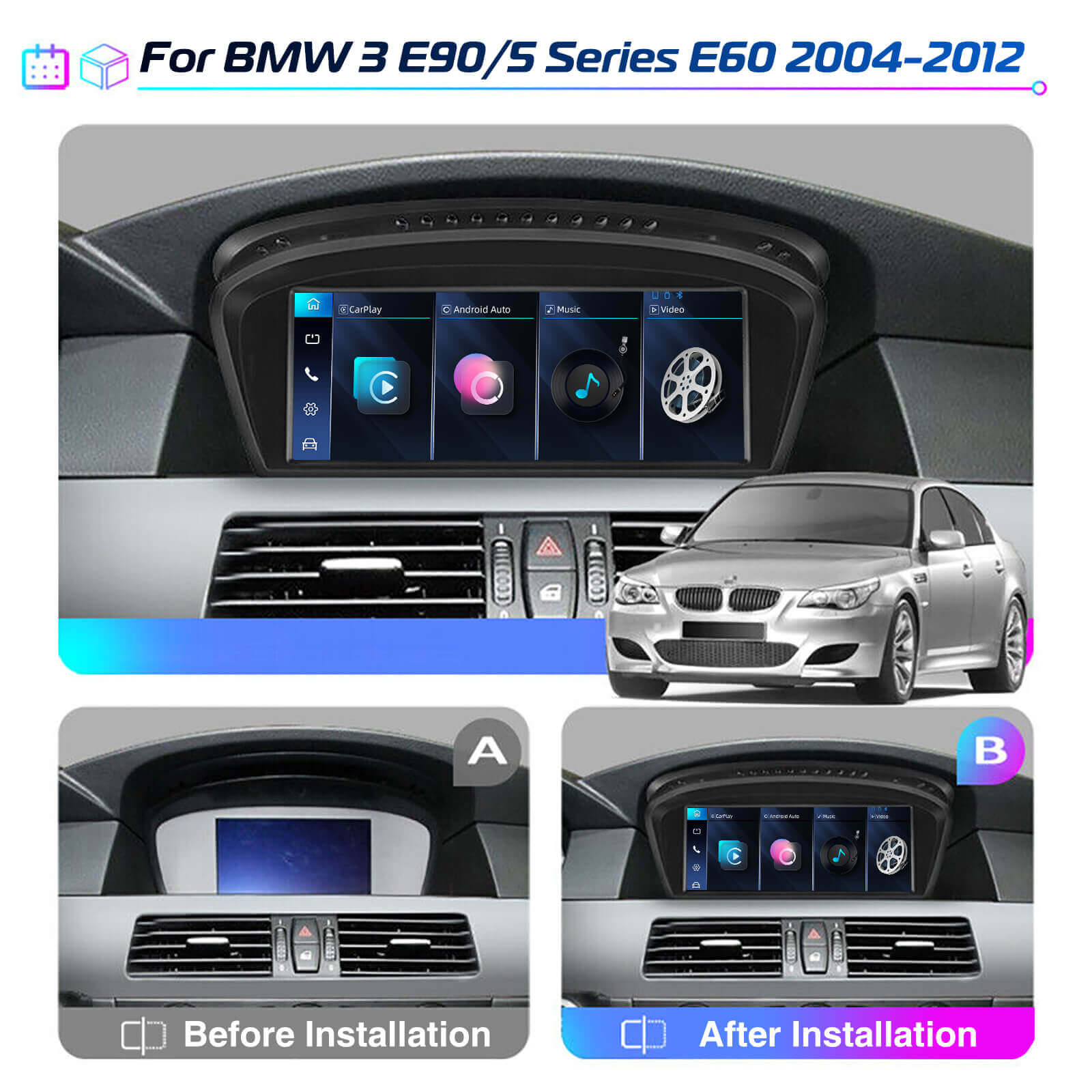 ESSGOO Car Stereo LZ0001 BMW E60 Autoradio 8,8 Zoll IPS
